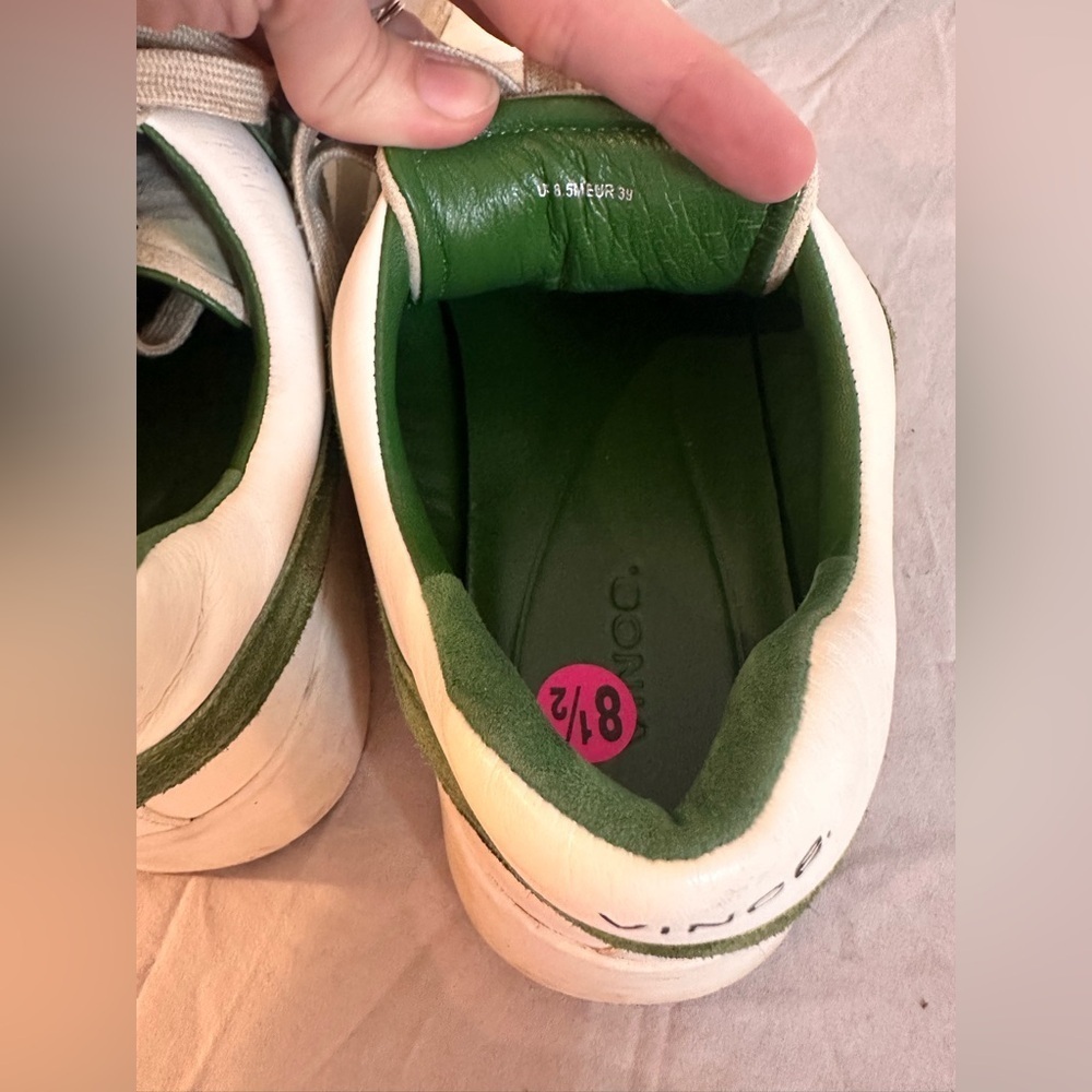 Vince Women’s Leather & Suede Low-Top Sneakers | Green & White Retro 8.5 - Picture 9 of 9